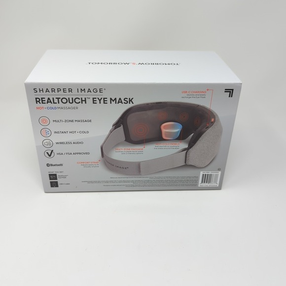 Sharper Image Realtouch Air Compression Massaging Eye Mask Hot & Cold Bluetooth - Picture 10 of 13